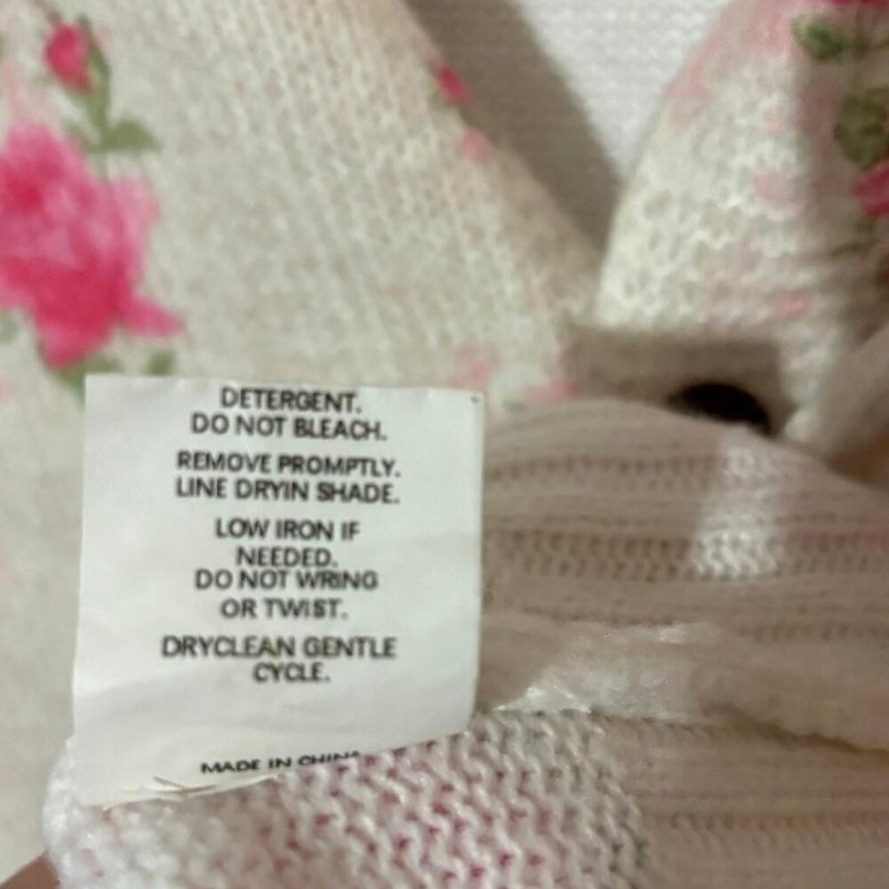 NWOT Gorgeous Pink Rose Floral Print Knit Cardigan Sweater Layering Size 2XL - Picture 13 of 13